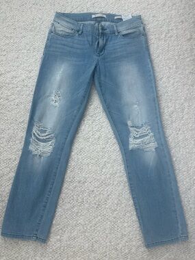 Guess Women's Light Blue Distressed Boyfriend Jeans